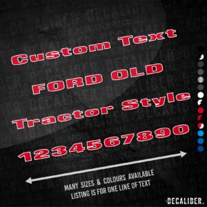 Custom Text Ford Old Tractor Style Sticker