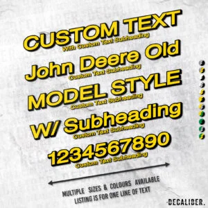 Custom Text John Deere Old Model Style With Subheading Multi-Coloured Sticker