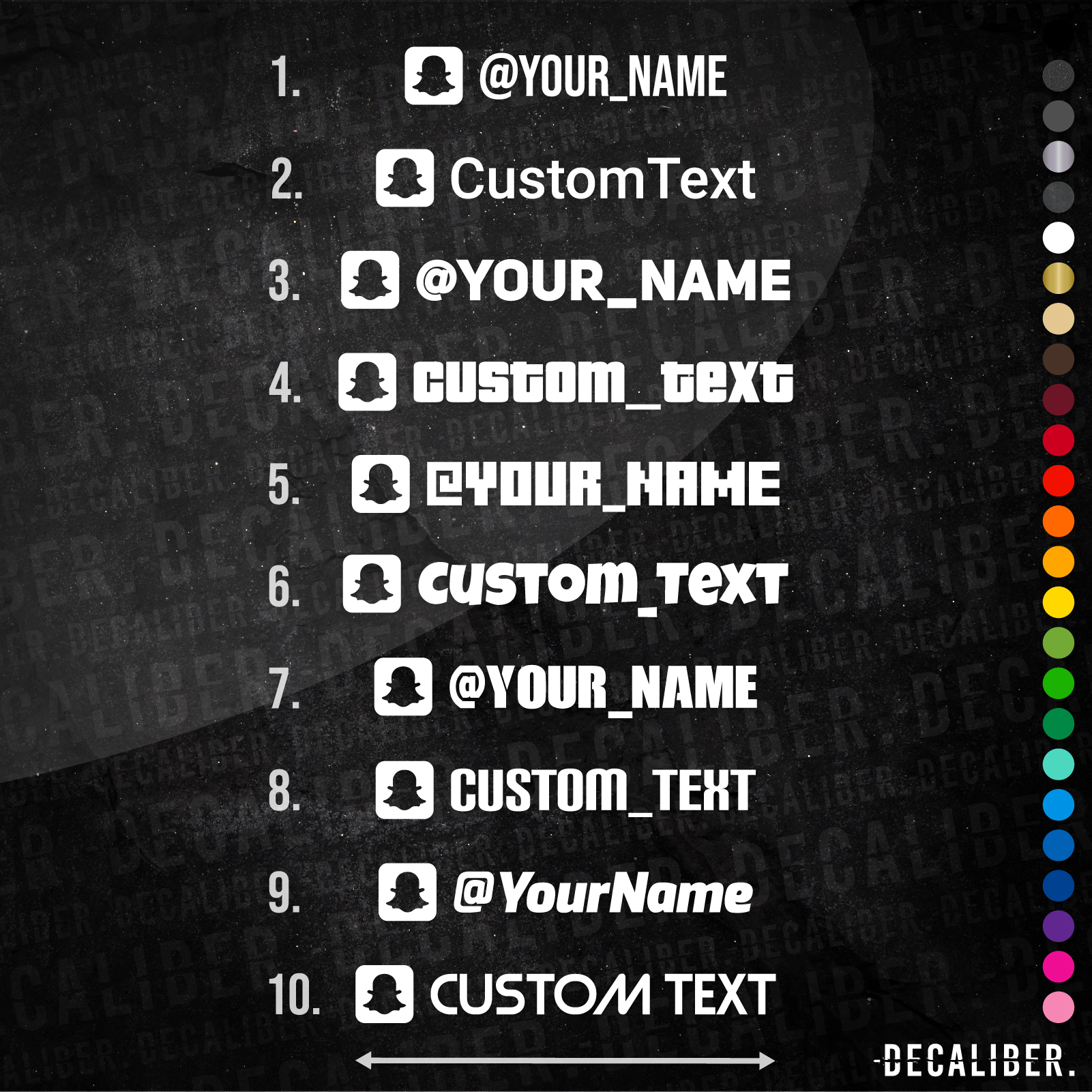 Custom Text Instagram Script Styles 2 Tone - Decaliber