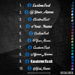 Custom Text Facebook Script Styles 2 Tone Sticker
