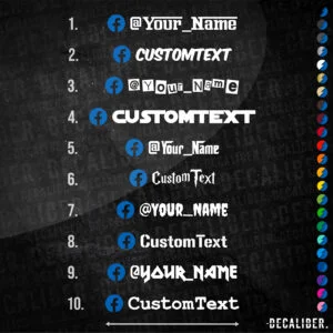 Custom Text Facebook Various Styles 2 Tone Sticker