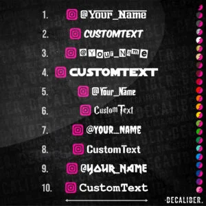 Custom Text Instagram Various Styles 2 Tone Sticker