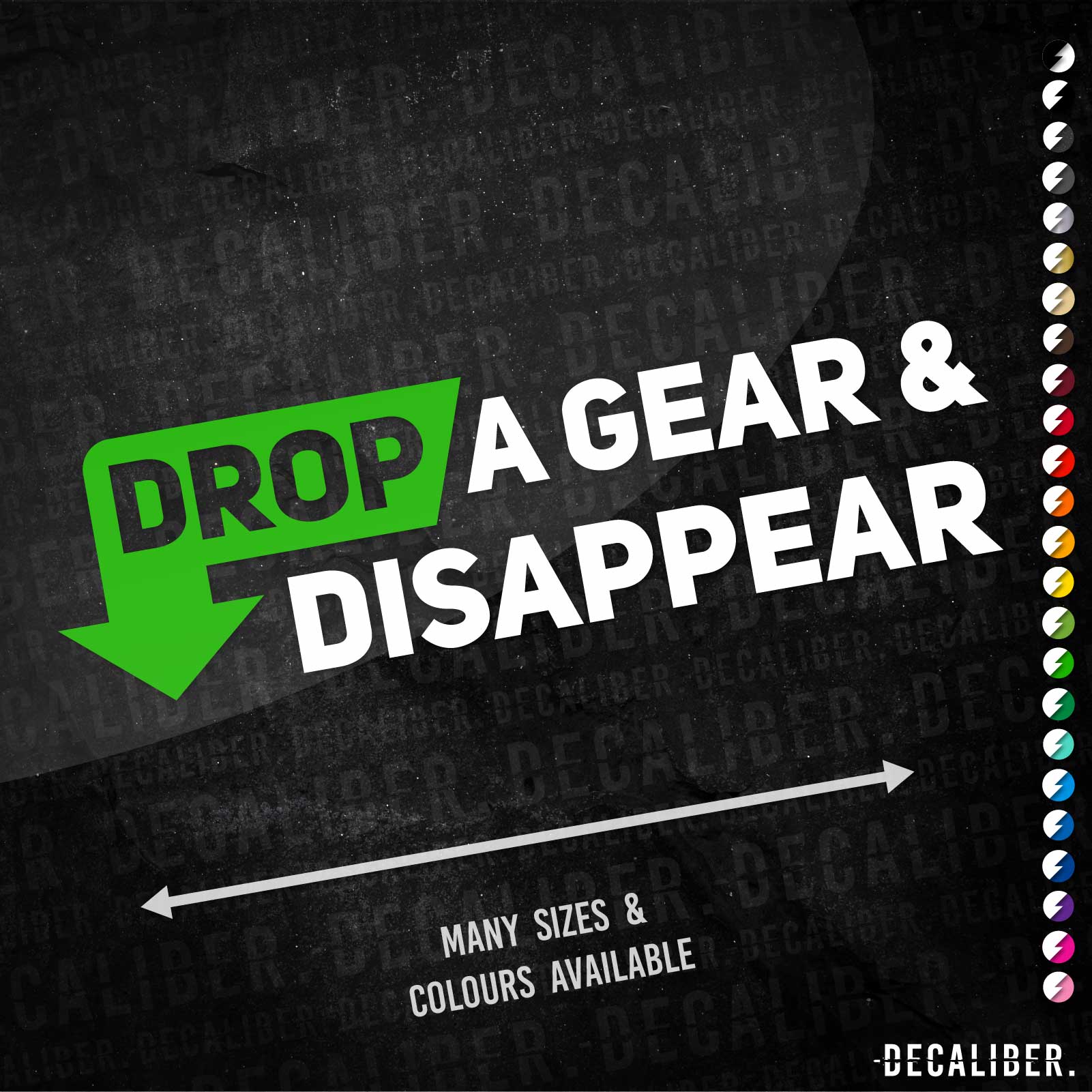 Drop a Gear & Disappear 2 Tone Sticker Decaliber